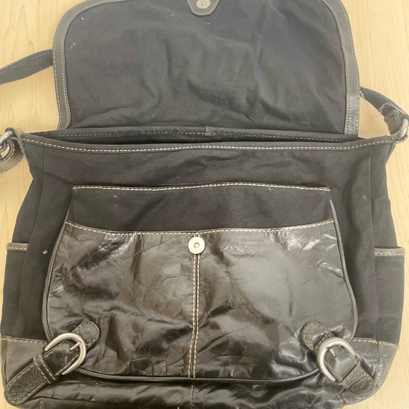 Large Distressed leather crossbody hobo messager bag - Picture 2 of 4